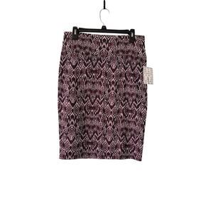 LulaRoe Women’s Large Purple Grey Cassie Paisley Pencil Skirt NWT